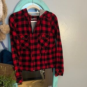 Jezebel Red and Black  Buffaloes Check Cotton Jacket